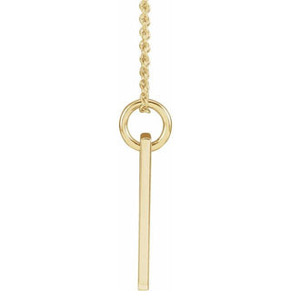 14K Yellow .03 CT Natural Diamond Cross Bar 16-18" Necklace