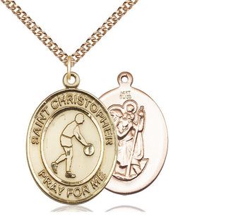 14kt Gold Saint Christopher Basketball Medal