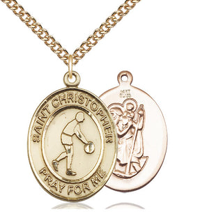 14kt Gold Saint Christopher Basketball Medal