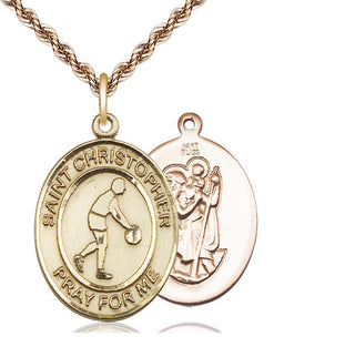 14kt Gold Saint Christopher Basketball Medal