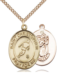 14kt Gold Saint Christopher Soccer Medal