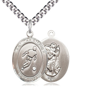 Sterling Silver Saint Christopher Soccer Medal Catholic Jewelry
