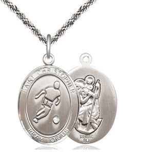 Sterling Silver Saint Christopher Soccer Medal Catholic Jewelry