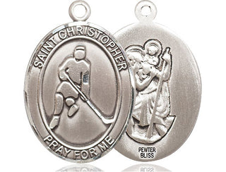 Pewter Saint Christopher Ice Hockey Medal