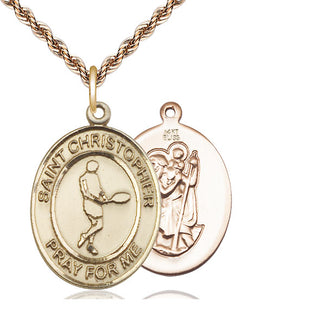 14kt Gold Saint Christopher Tennis Medal