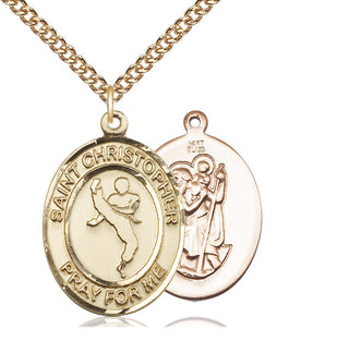 14kt Gold Saint Christopher Martial Arts Medal