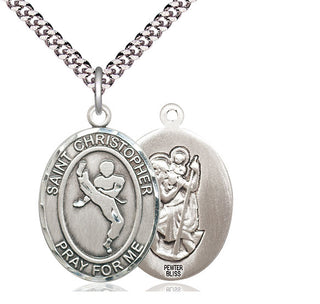 Pewter Saint Christopher Martial Arts Medal Catholic Jewelry