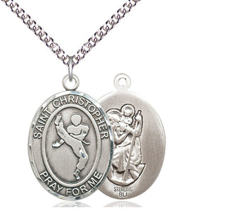 Sterling Silver Saint Christopher Martial Arts Medal Catholic Jewelry