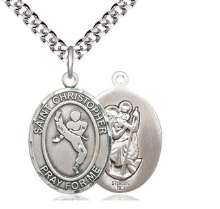 Sterling Silver Saint Christopher Martial Arts Medal Catholic Jewelry