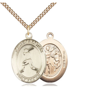 14kt Gold Filled Saint Sebastian Baseball Medal Catholic Jewelry