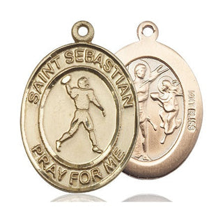 14kt Gold Saint Sebastian Football Medal