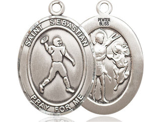 Pewter Saint Sebastian Football Medal