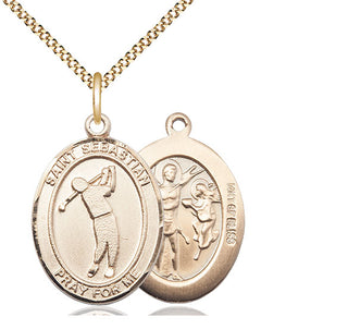 14kt Gold Filled Saint Sebastian Golf Medal Catholic Jewelry