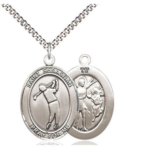 Pewter Saint Sebastian Golf Medal Catholic Jewelry