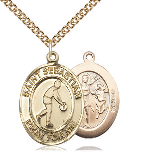 14kt Gold Saint Sebastian Basketball Medal