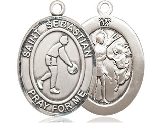 Pewter Saint Sebastian Basketball Medal