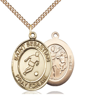14kt Gold Saint Sebastian Soccer Medal