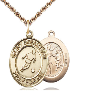14kt Gold Saint Sebastian Soccer Medal
