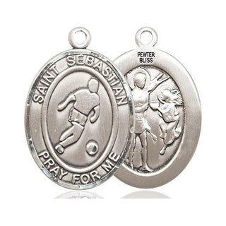 Pewter Saint Sebastian Soccer Medal