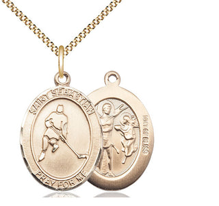 14kt Gold Filled Saint Sebastian Ice Hockey Medal Catholic Jewelry