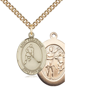 14kt Gold Saint Sebastian Ice Hockey Medal