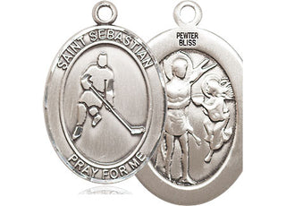 Pewter Saint Sebastian Ice Hockey Medal