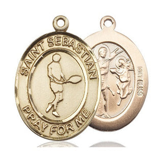 14kt Gold Saint Sebastian Tennis Medal