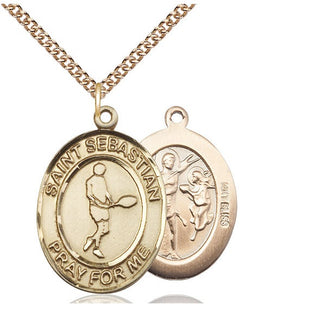 14kt Gold Saint Sebastian Tennis Medal