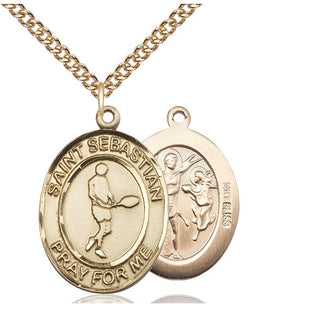14kt Gold Saint Sebastian Tennis Medal