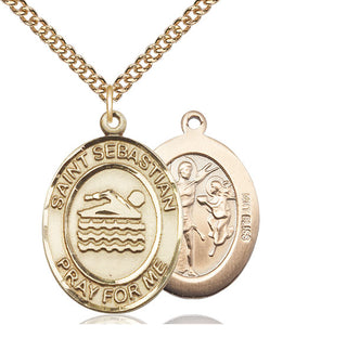 14kt Gold Saint Sebastian Swimming Medal
