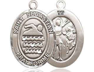Pewter Saint Sebastian Swimming Medal