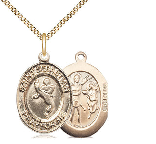 14kt Gold Filled Saint Sebastian Martial Arts Medal Catholic Jewelry