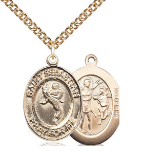 14kt Gold Filled Saint Sebastian Martial Arts Medal Catholic Jewelry