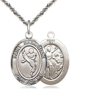 Sterling Silver Saint Sebastian Martial Arts Medal Catholic Jewelry