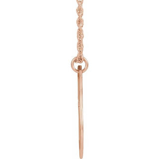 14K Rose 20.7x15.4 mm Pierced Cross Shield 20" Necklace
