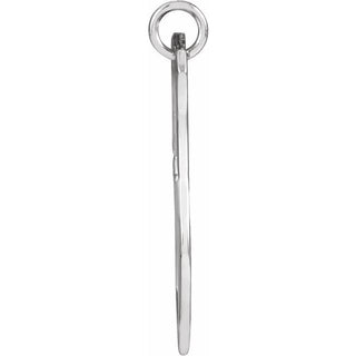 14K White 20.7x15.4 mm Pierced Cross Shield Pendant