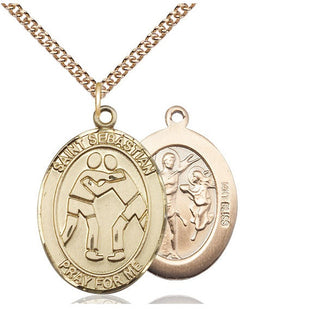 14kt Gold Saint Sebastian Wrestling Medal