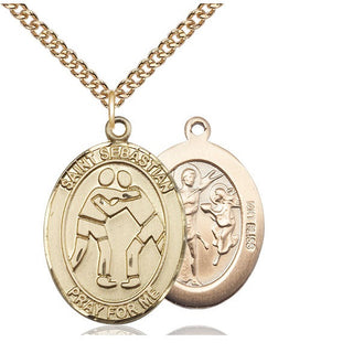 14kt Gold Saint Sebastian Wrestling Medal