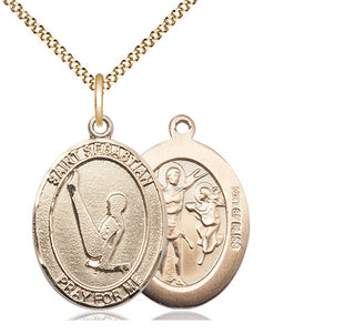 14kt Gold Filled Saint Sebastian Gymnastics Medal Catholic Jewelry