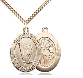 14kt Gold Filled Saint Sebastian Gymnastics Medal Catholic Jewelry