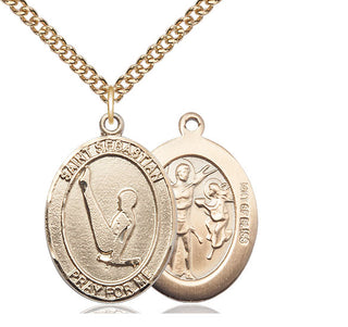 14kt Gold Filled Saint Sebastian Gymnastics Medal Catholic Jewelry