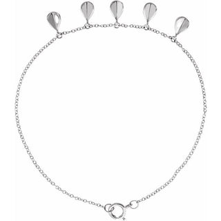 14K White Geometric 5-Station 7" Bracelet
