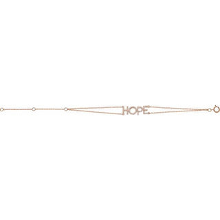 14K Rose 1/4 CTW Natural Diamond Hope 5-7" Bracelet
