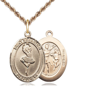 14kt Gold Filled Saint Sebastian Dance Medal Catholic Jewelry