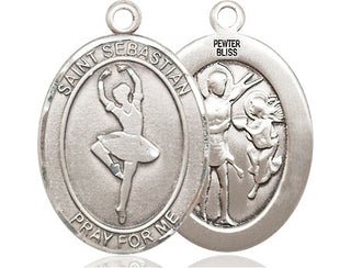 Pewter Saint Sebastian Dance Medal