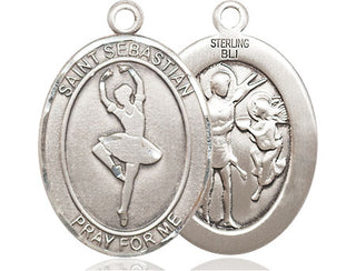 Sterling Silver Saint Sebastian Dance Medal Catholic Jewelry