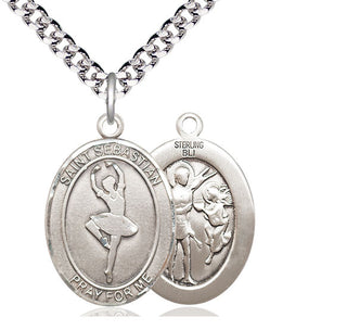 Sterling Silver Saint Sebastian Dance Medal Catholic Jewelry