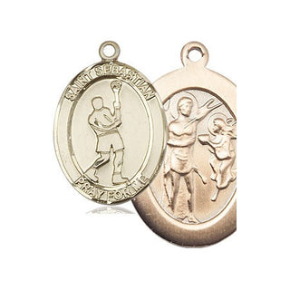 14kt Gold Saint Sebastian Lacrosse Medal