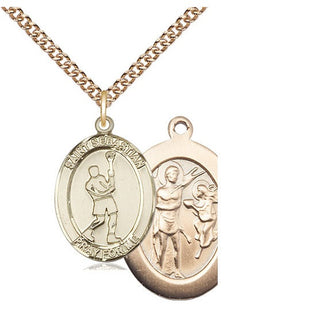 14kt Gold Saint Sebastian Lacrosse Medal