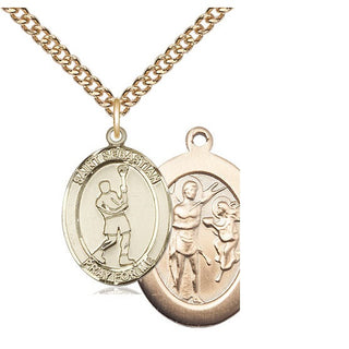 14kt Gold Saint Sebastian Lacrosse Medal